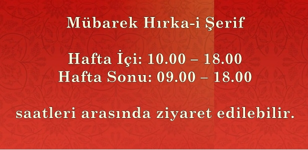 Hafta İçi 10:00 - 18:00
Hafta Sonu 09:00 - 18:00 arasında ziyaret edilebilir.